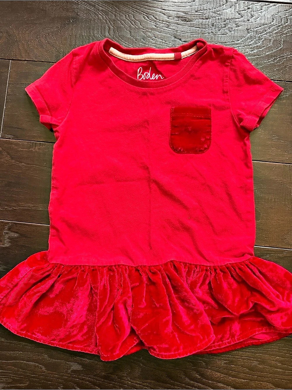 Mini Boden Red Ruffle Dress Like New